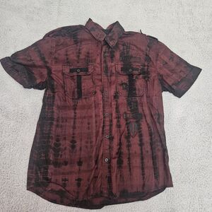 Affliction Men Button Down Shirt EXTRA LARGE Short Sleeve  Endeavor Woven